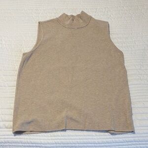 Marled Sleeveless Beige Tank Top